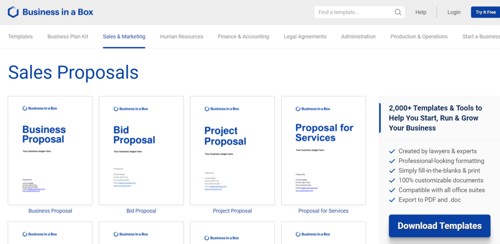 business-in-a-box.com – one business proposal format for all your needs
